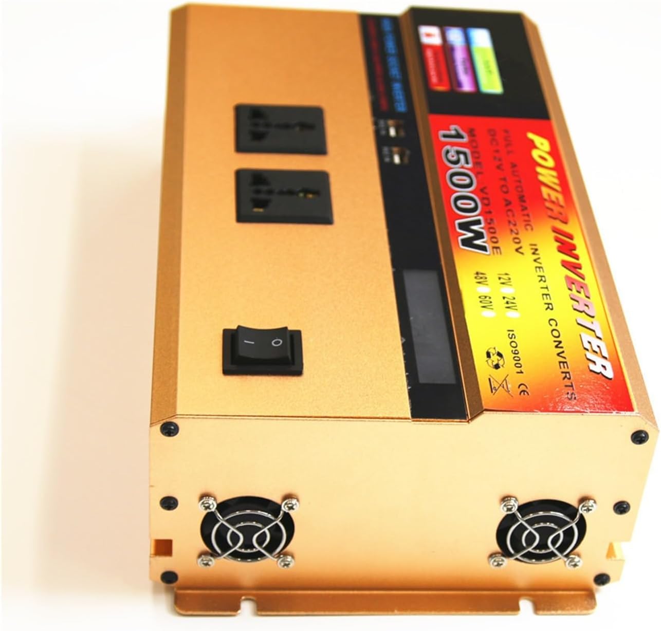 1500W Modified Wave Inverter 12V to 220V Household Power Converter with LCD Display(12V 220V)