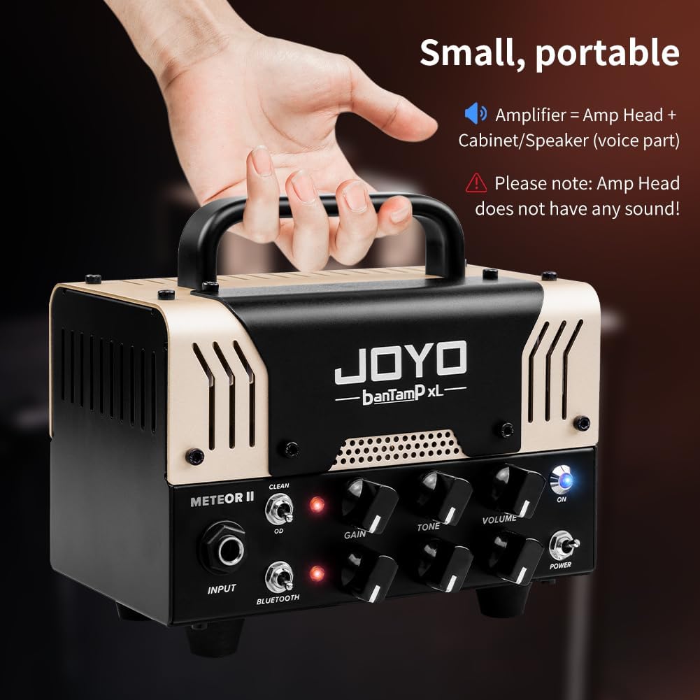 JOYO Meteor II BanTamp XL Series Mini Amp Head 20 Watt Preamp 2 Channel Hybrid Tube Guitar Amplifier Head for Electric Guitar with Bluetooth
