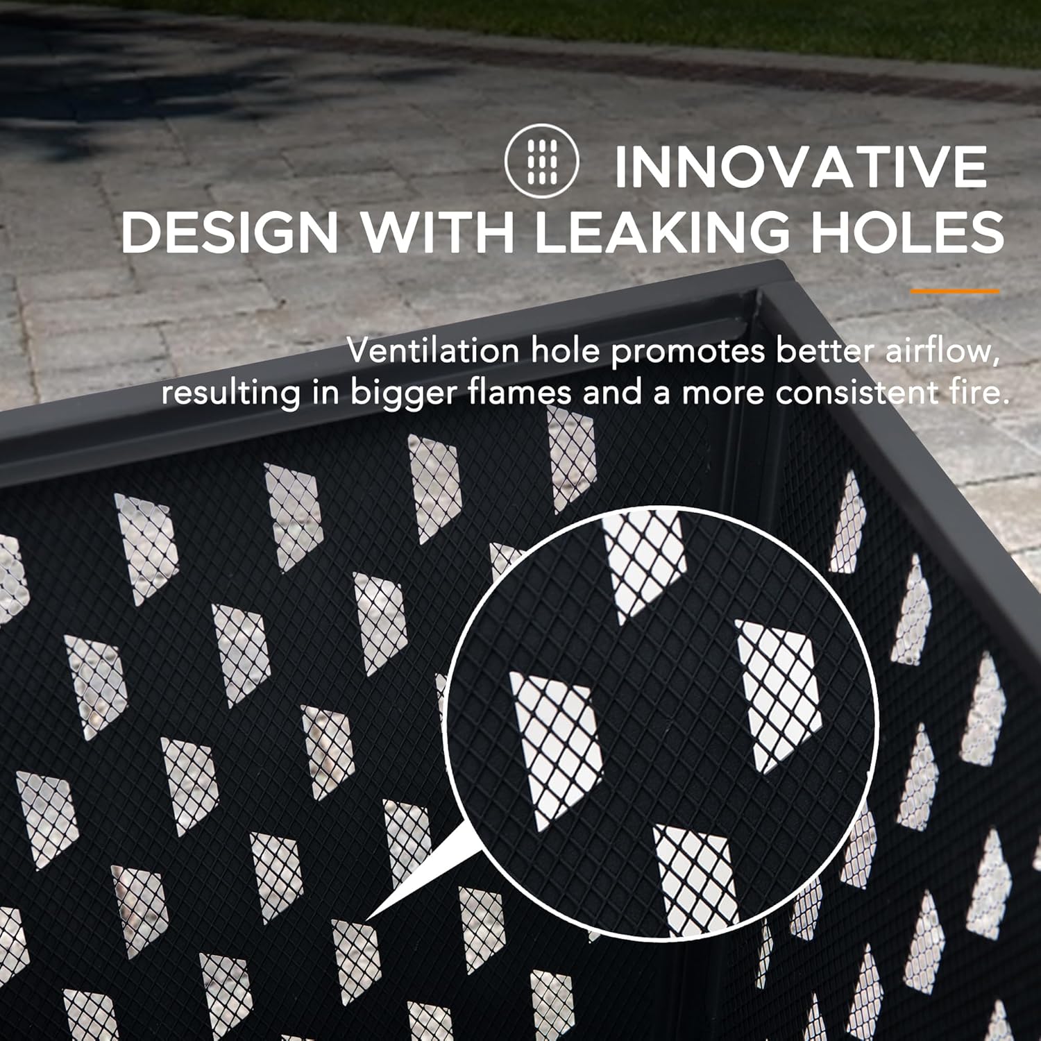 Sunjoy 18 in. Hartefeld Fire Pit, Steel Outdoor Patio Fire Pit Wood Burning Backyard Firepit with PVC Cover and Fire Poker