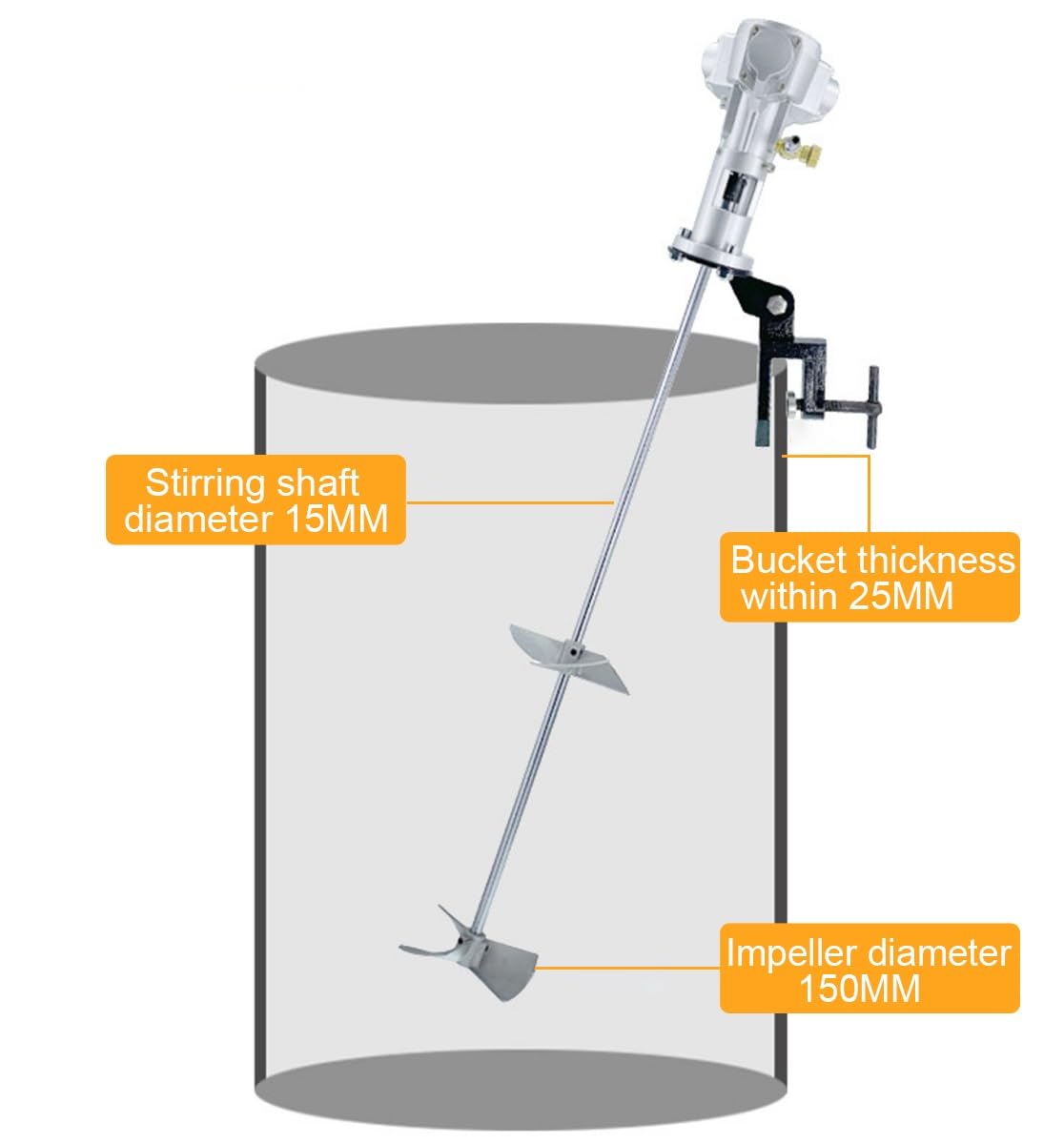 55 Gallon Pneumatic Mixer Air Powered Drum Stirrer, Automatic Paint Stirring Machine, Industrial Pneumatic Mixing Machine, for Paint, Fluids, Manufacturing, Labs, Industrial Use(50 Gallon)