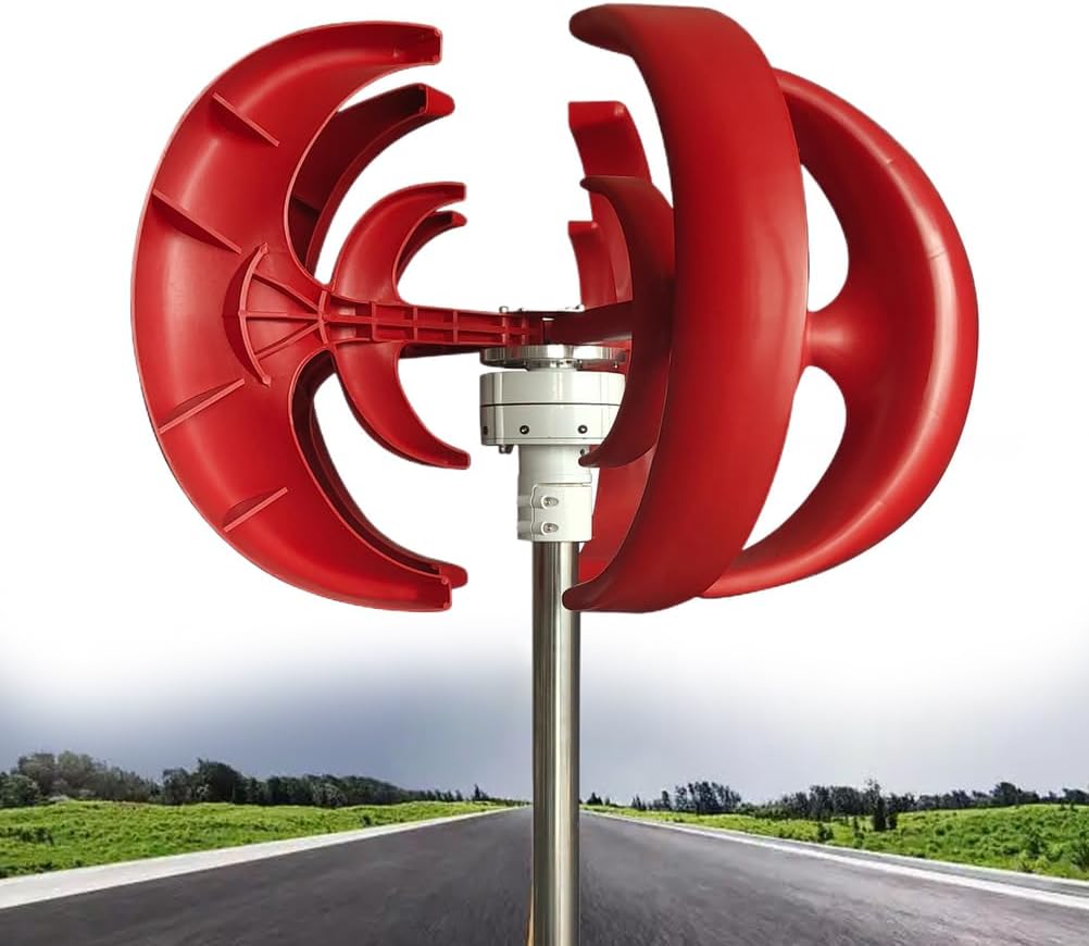 1500W-3500W Vertical Axis Wind Turbines Generator Kit, 12V 24V 48V 5 Blades Small Windmill Free Energy with Charge Controller, for Boats,Homes