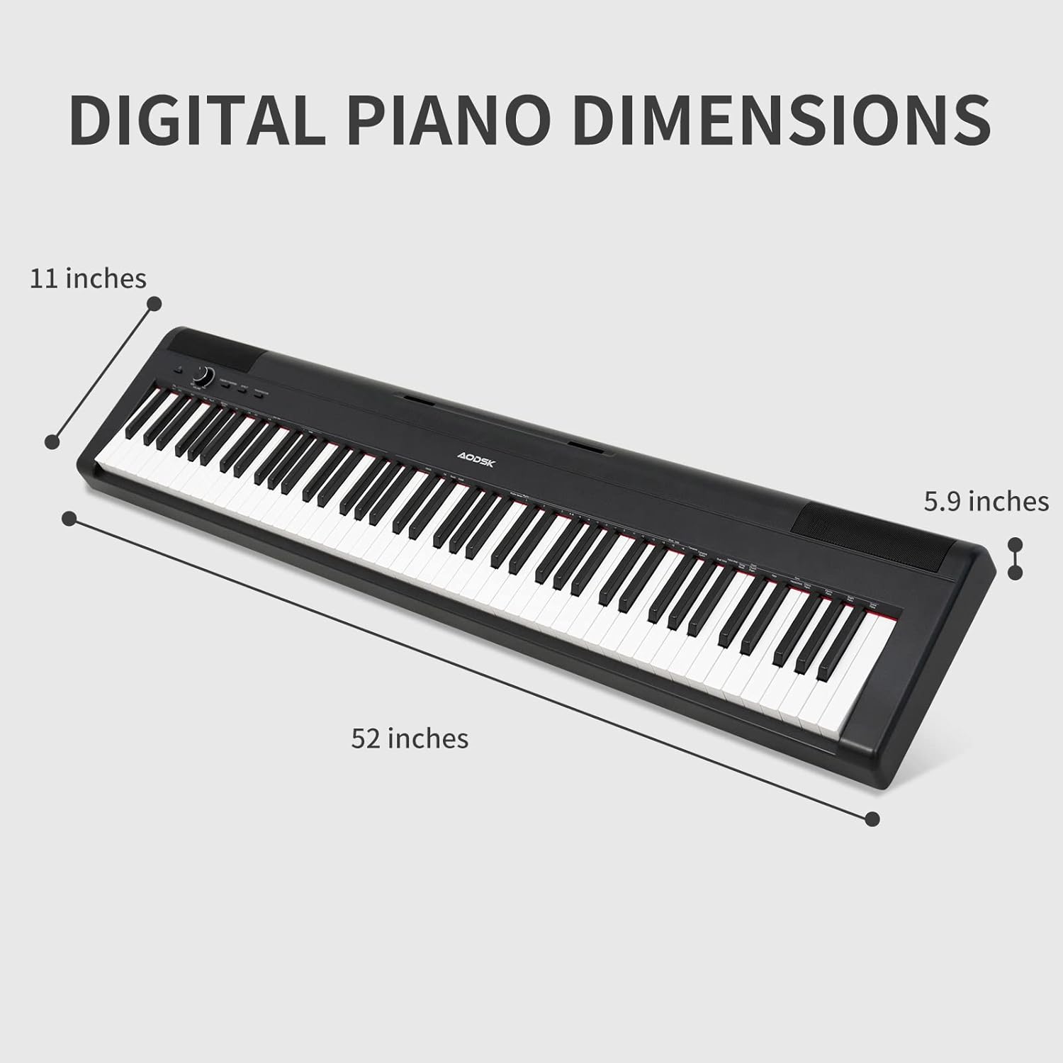 AODSK Digital Piano 88 Key Weighted keyboard Piano with Portable and stable U stand,Keyboard Bench X-Style Cushion Padded,Piano Bench