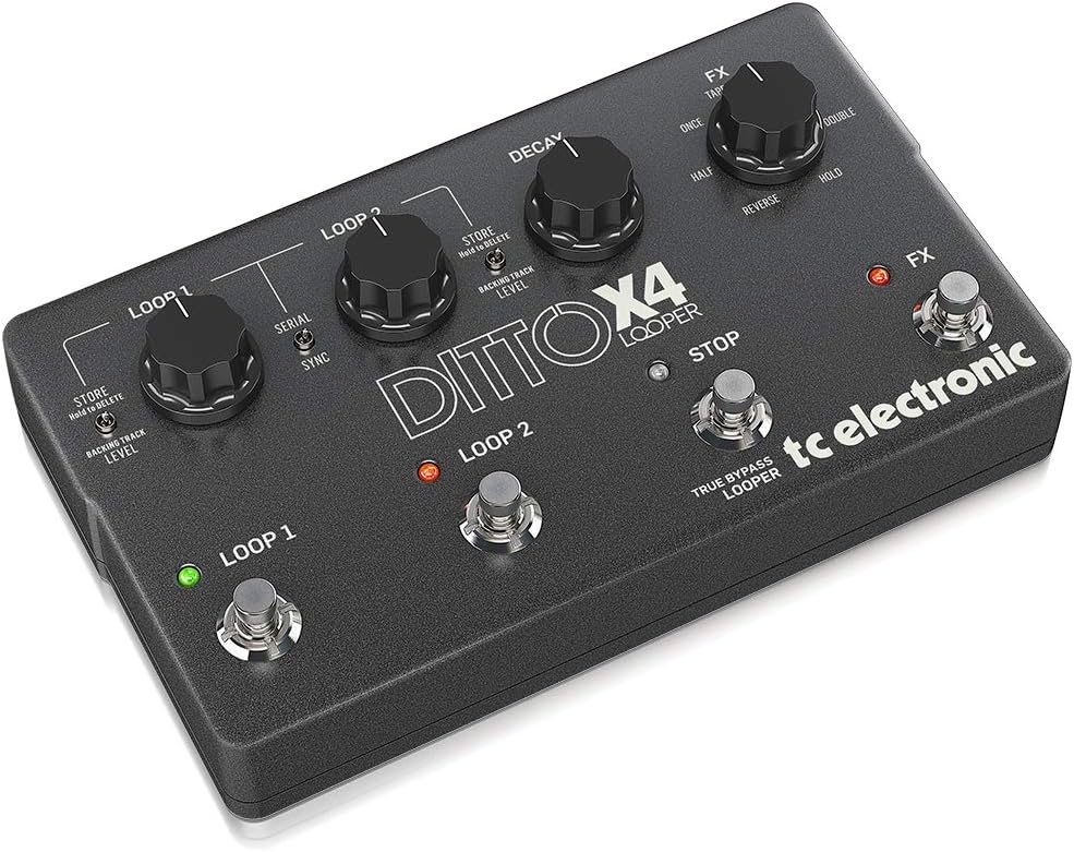 TC Electronic DITTO X4 LOOPER Simple and Intuitive Dual-Track Guitar Looper Pedal with Powerful Loop Effects