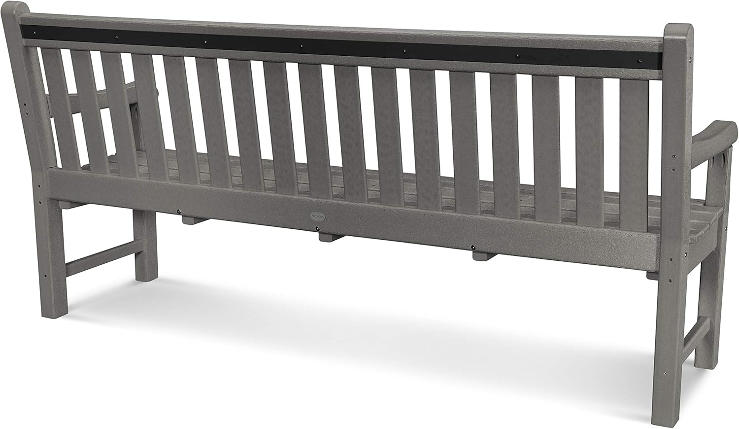 POLYWOOD Rockford 72-Inch Teak Outdoor Bench - Heavy Duty 3 Person Garden Seating with Wood Slats, Ideal for Fire Pit, Porch, or Dock