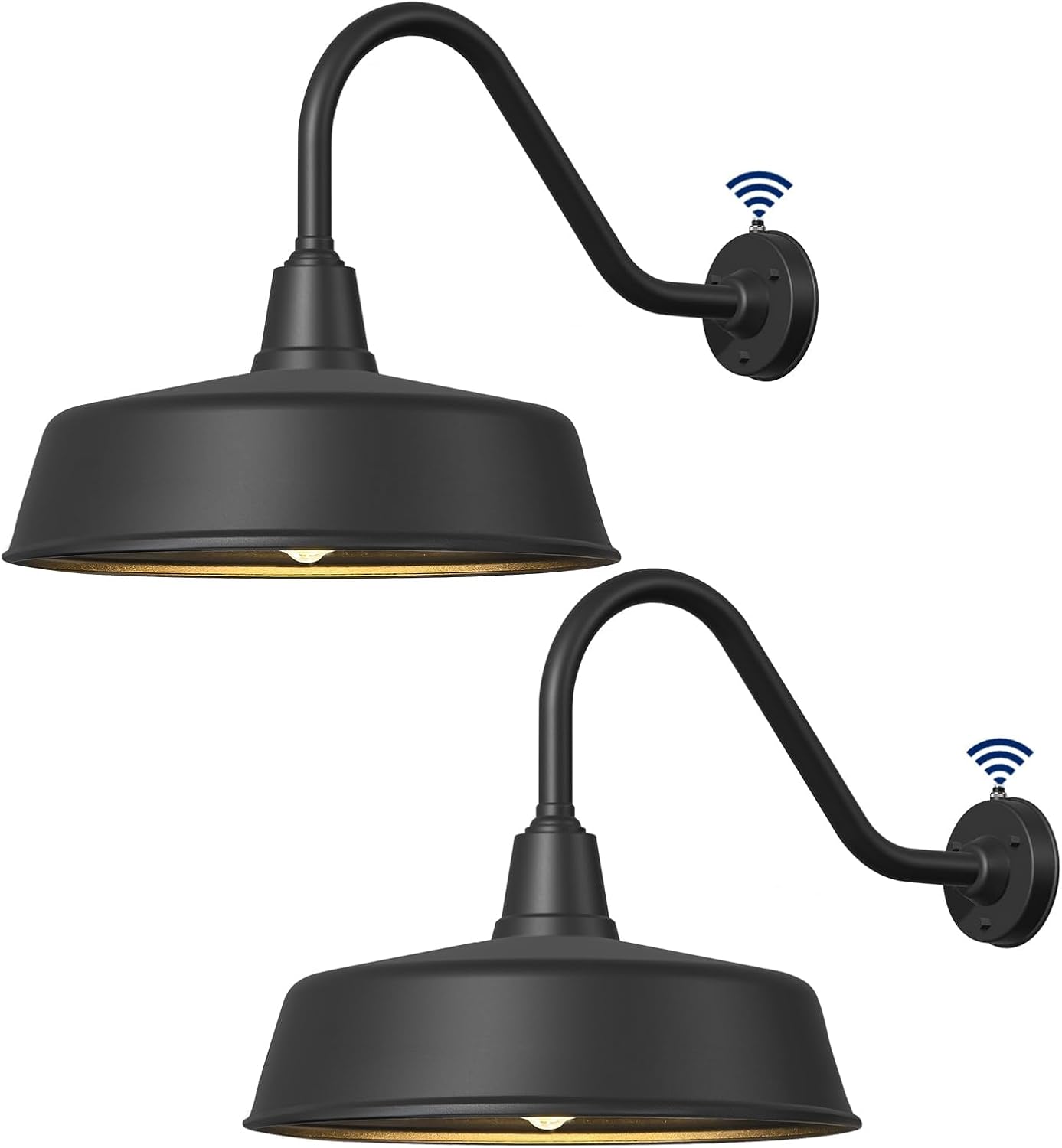 18 Inch Large Outdoor Barn Lights Dusk to Dawn Gooseneck Lights - Classic Farmhouse Barn Lighting with Extended Arms for Porch, Garage Outdoor Lighting 2-Pack.