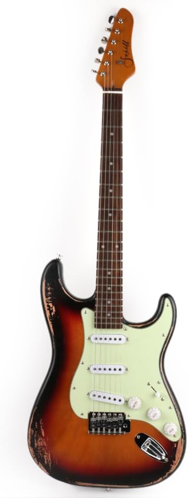 Fojill Light Relic Vintage Aged Full Size Electric Guitar Solid Mahogany Body Roasted Canadian Maple Neck Genuine Rosewood Fretboard Bone Nut With Gig Bag