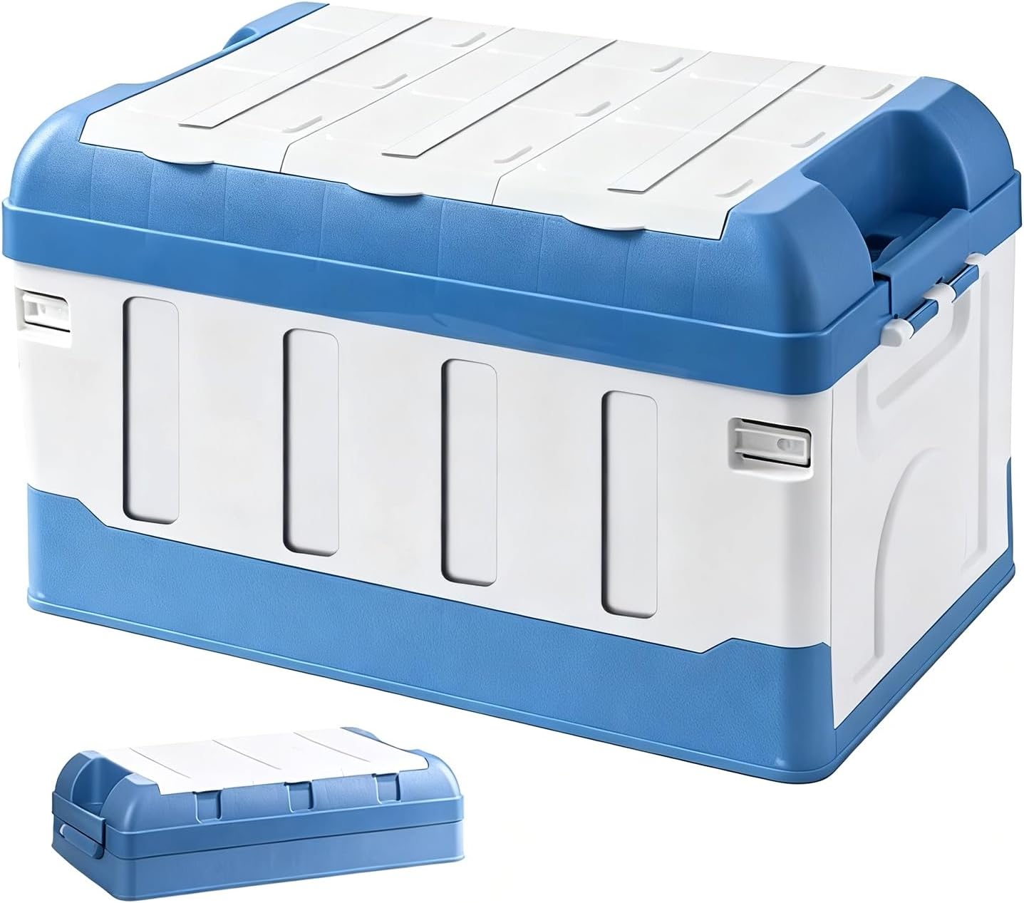 Outdoor Storage Deck box Plastic Storage box Multi Layer Storage box 240 lbs Capacity Durables Suitable for car Camping Garage and Home Storage(Blue)
