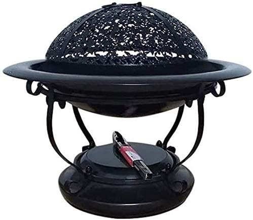 Fire Pits Outdoor Wood Burning Outdoor Steel Wood Burning Fire Pit, Multifunctional Metal Fire Pit Garden BBQ Firepit with Cover BBQ Cooking for Outside Camping Backyar