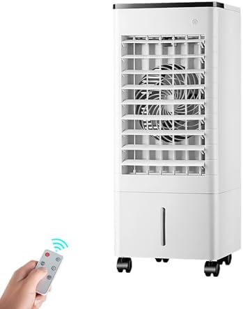 Portable Air Conditioner - 3-in-1 Evaporative Cooler with Remote Control, 15-Hour Timer, Water Tank, and Rolling Casters for Home, Office, and Bedroom Use - White
