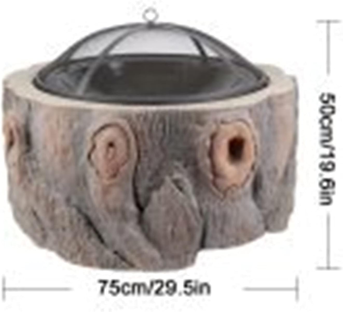 Fire Pit Outdoor Wood Burning fire Pit, with mesh Sparkle Screen Cover, Terrace and Backyard Decoration, Suitable for Camping and Picnic