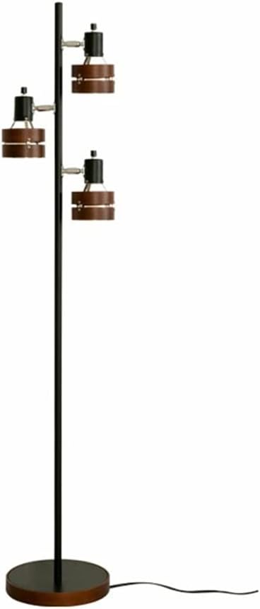 Scandinavian Solid Wood 3 Led Soft Furnishing Living Room Bedroom Study Creative Remote Control Floor Lamp(D) (D 140 * 26cm)