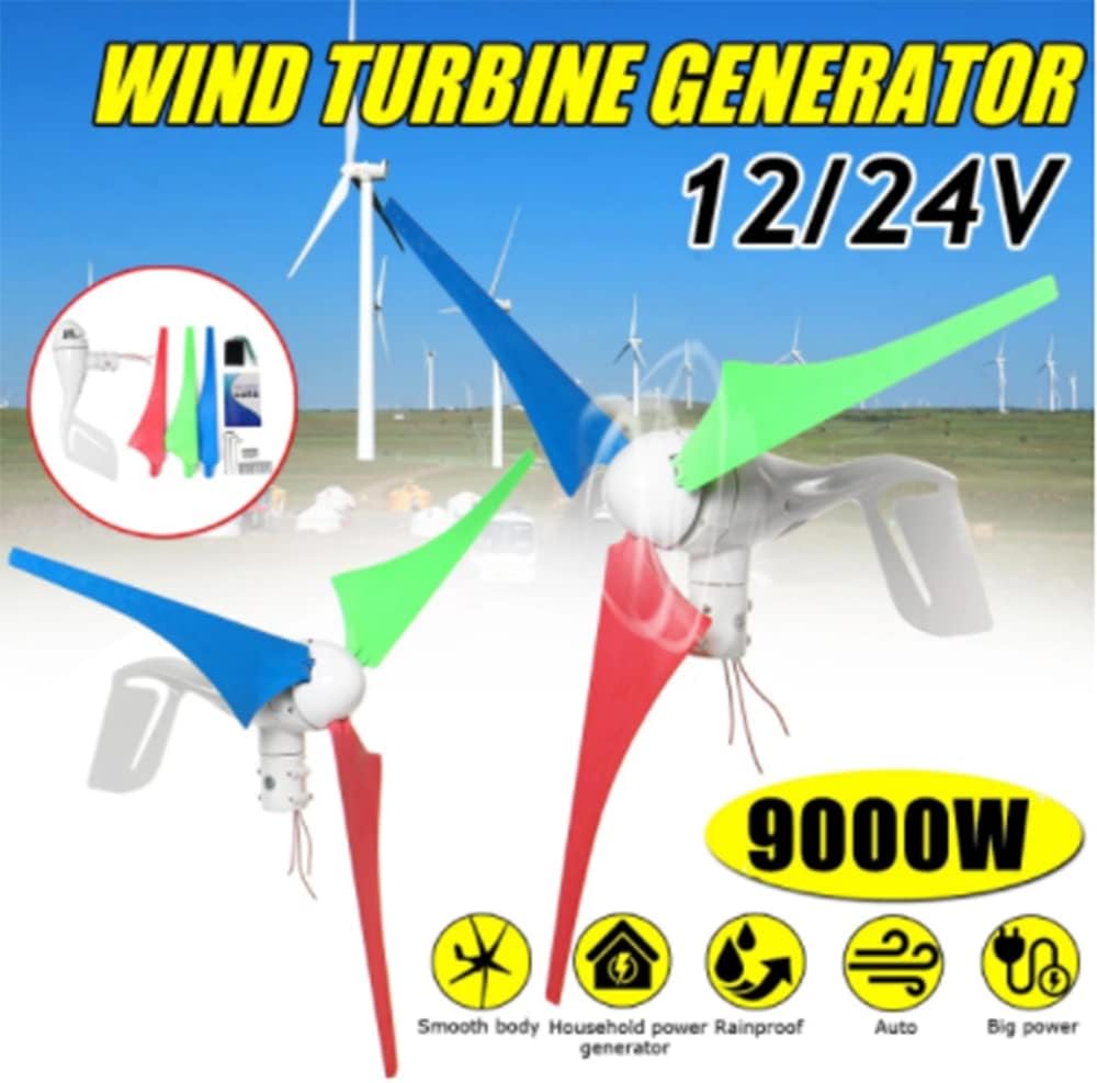 9000W Vertical Axis Wind Turbines Generator Lantern 12V 24V 3 Blades Motor Kit for Home Hybrids Streetlight Use Electromagnetic