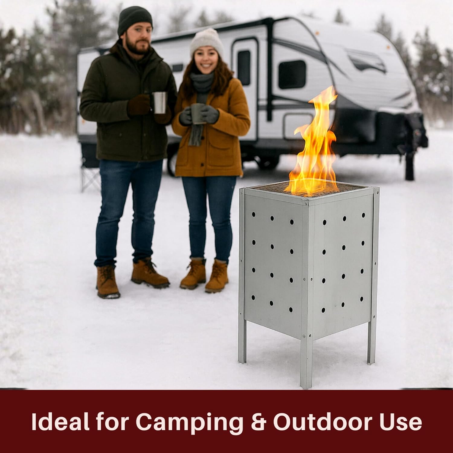 Burn Barrel Trash Can – Heavy Duty Galvanized Metal Fire Pit for House & Garden Use – Great for Paper, Garbage, Outdoor Debris & Shredder Waste – 29x16 Inch, 31.7 Gallon Capacity