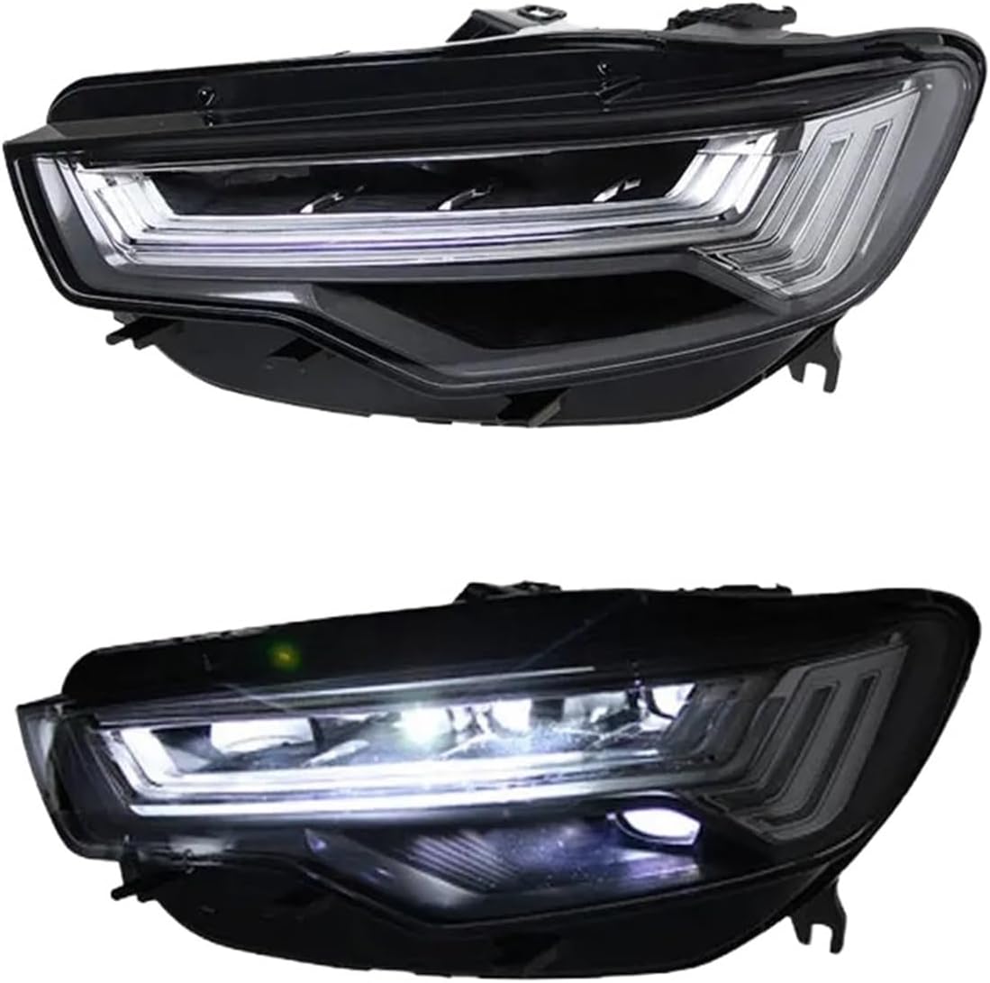 Car Accessories Compatible For Audi A6 LED Headlight 2012-2018 Headlights A6 DRL Turn Signal Beam Angel Eye Projector Lens(For Xenon 12-15)