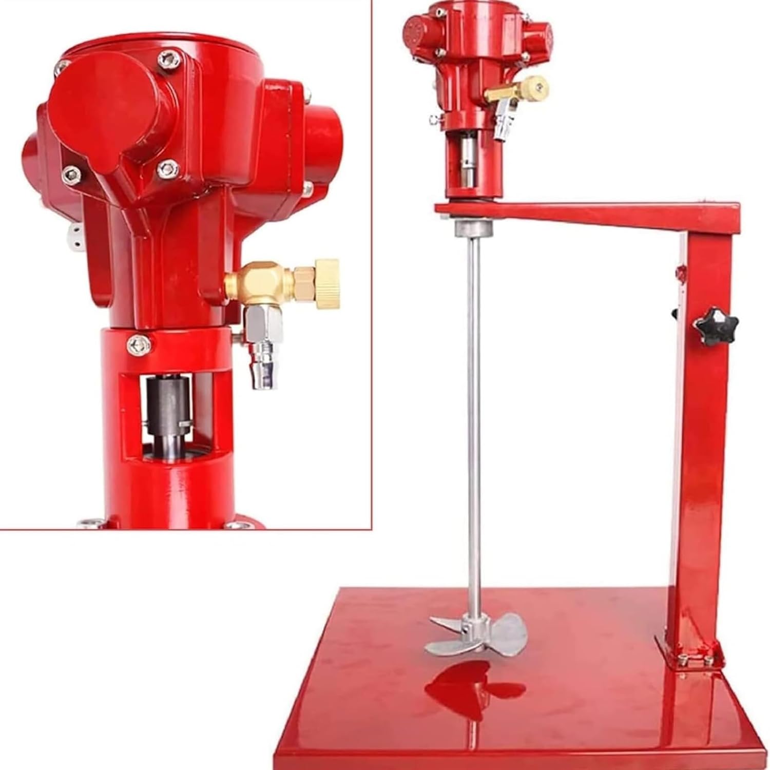 Pneumatic Paint Mixer Machine, Paint Mixer Stirrer with Stand, Desktop Air Agitator for Paint Coating Materials Viscous Liquid