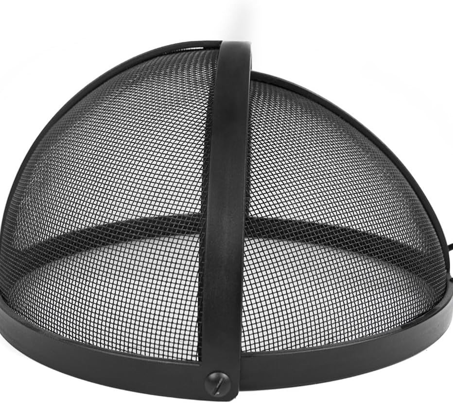 FIRE Pit Safety Screen- Pivot Model Round Fire Pit Screen 30″- 48″ Black