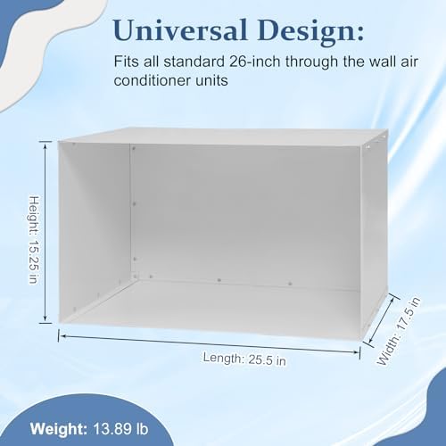Through The Wall Air Conditioner Sleeve, 26 Inch AC Wall Sleeve, Universal Design PTAC Wall Sleeve, Sturdy Thickened Wall AC Sleeve, Wall Air Conditioner Sleeve for 26 Inch Unit