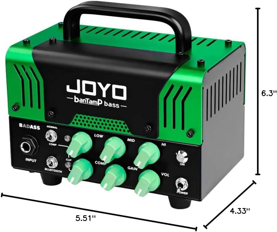 JOYO 5.8GHz Wireless Guitar System (JW-02S) Bundles with JOYO Bass Mini Amp Head 50 Watt (BADASS)