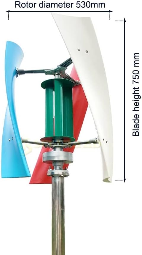 Wind Power Turbine Generator 1500W Wind Generator Inner Air Duct Alternative Energy Wind Turbine Power Permanent Maglev 12v 24v with MPPT Controller (Color : MPPT Controller, Size : White_12V)