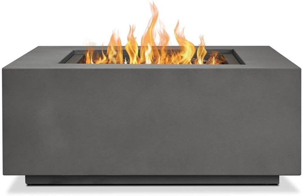 Real Flame Aegean Stainless Steel Fire Table with Conversion Kit in Slate Gray
