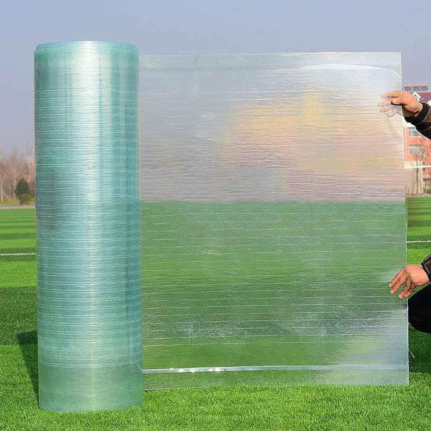 Polycarbonate Roofing Sheet,Greenhouse Clear Film,Glassfiber Daylighting Panel,Roofing Cladding,Anti-UV Rainproof Replacement Roof Garden Patio Covers Carports,Can be Cut (2.3 x 26.2ft)