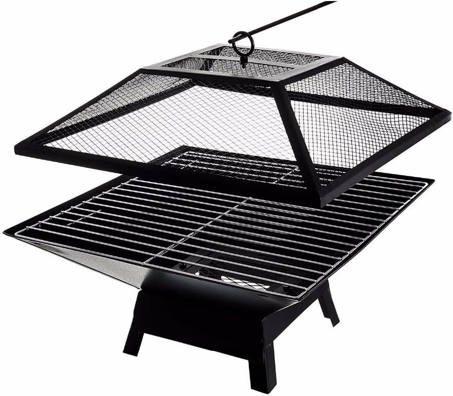 Square Small Fire Pit BBQ Party Portable Fire Pit