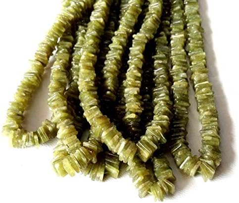 13 inch natural beads strand of 5-6mm smooth square vesuvianite gemstone beads for DIY jewelry - necklace, bracelet, earring, ring.