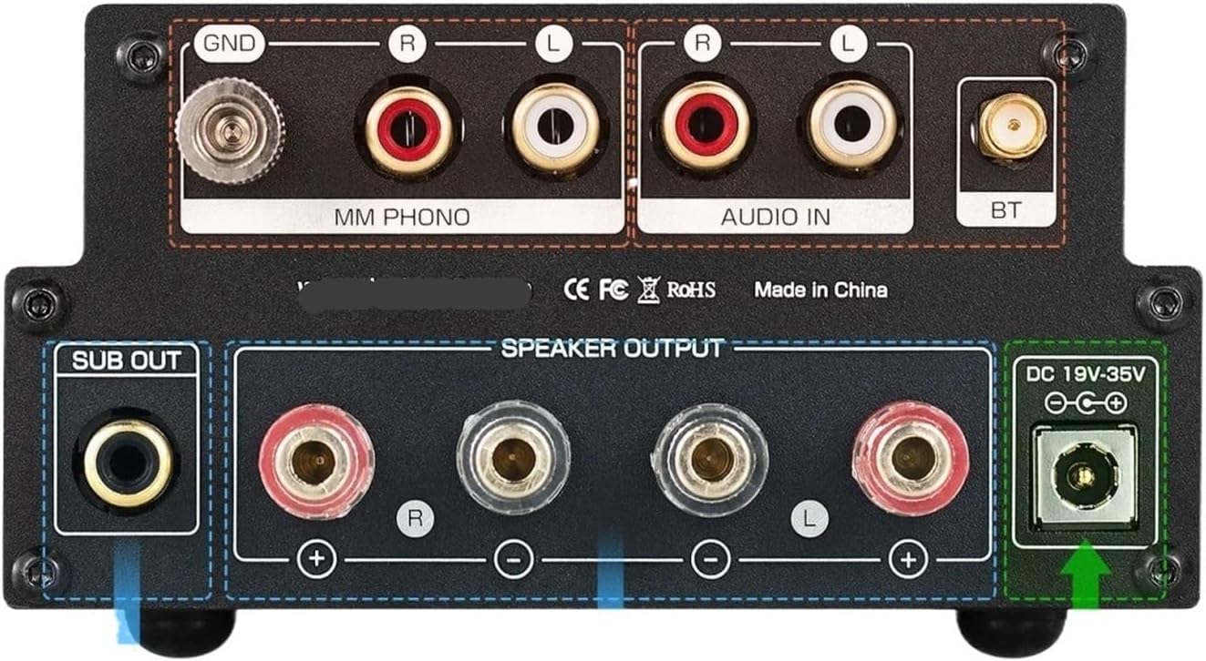 HiFi GE5654 Tube Amplifier Stereo 5.0 Receiver Amplifier MM Phono Power Amplifier for Turntable X-HD 160W+160W