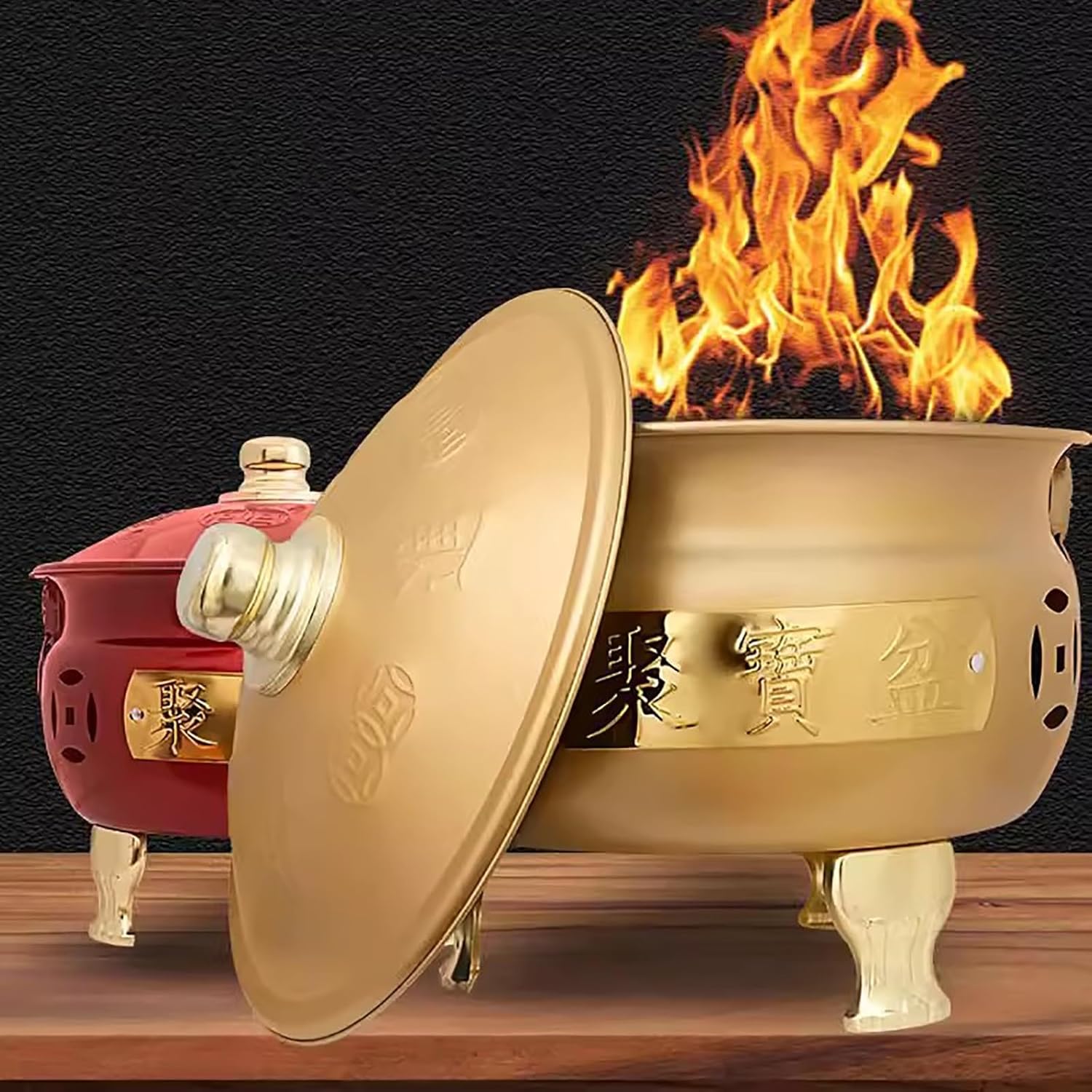 Incinerator Burn Barrel，Outdoor Burn Barrel Fire Pit Heavy Duty Burn Cage for Paper, Leaf Trash, and Garden Waste Incineration(Red)