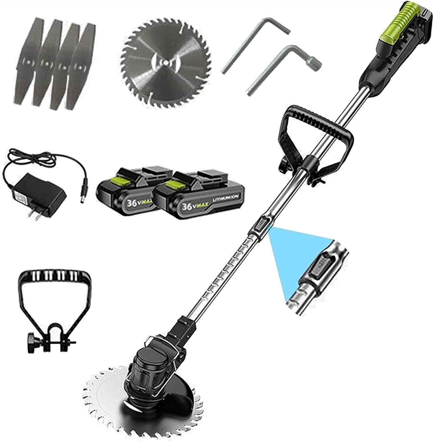 Cordless Grass Strimmer Push Along Lawn Mower Manual Mower Lawn Mower Electric Lawn Mower 58TV Lithium Ion Cordless Weed and Brush Cutter Kit Trimmer