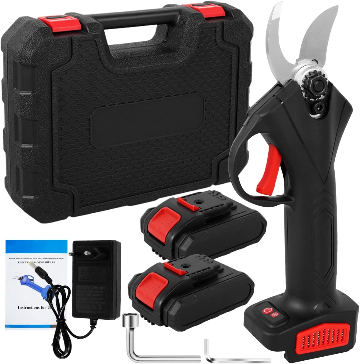 35Mm Cordless Electric Pruning Shears Electric Pruner Garden Scissors 2 Level Openings Rechargeable Fruit Tree Branches Cutter Small Gift