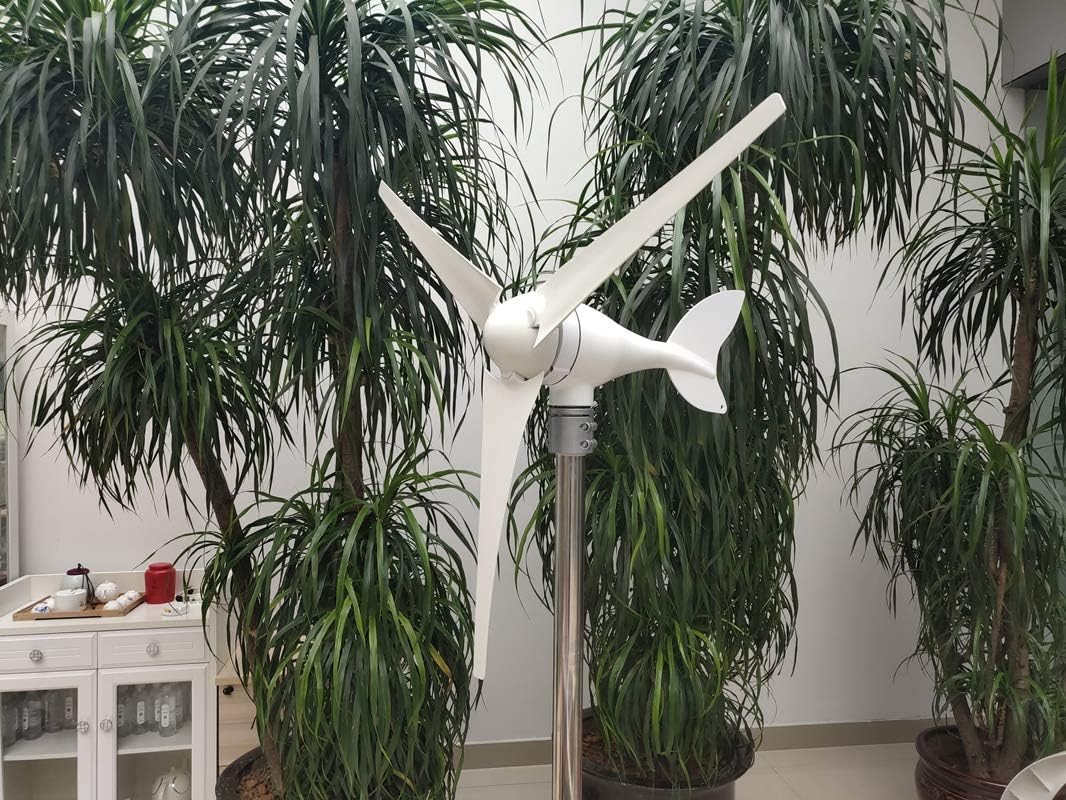 600W Horizontal Wind Turbine Generator Windmill 12V/24V with 3 Blades and Charge Controller for Home Use,12v