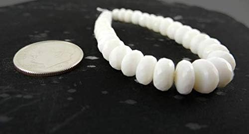 african white opal | rare faceted graduated rondelle beads | mini strands of approx. 33 pieces size: 4x2mm-8x4mm