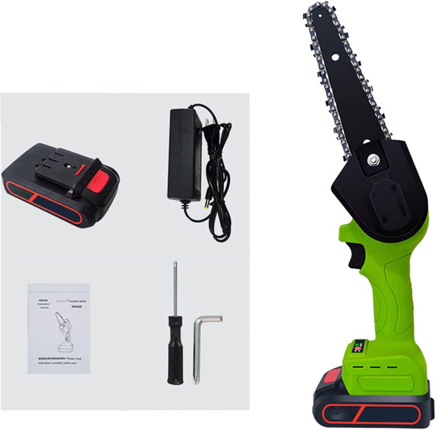 5 Inch Mini Chainsaw Cordless with 1 Battery, 24V 2.0AH Battery Powered One-Hand Handheld Chain Saw, Small Electric Operated Chainsaw for Gardening