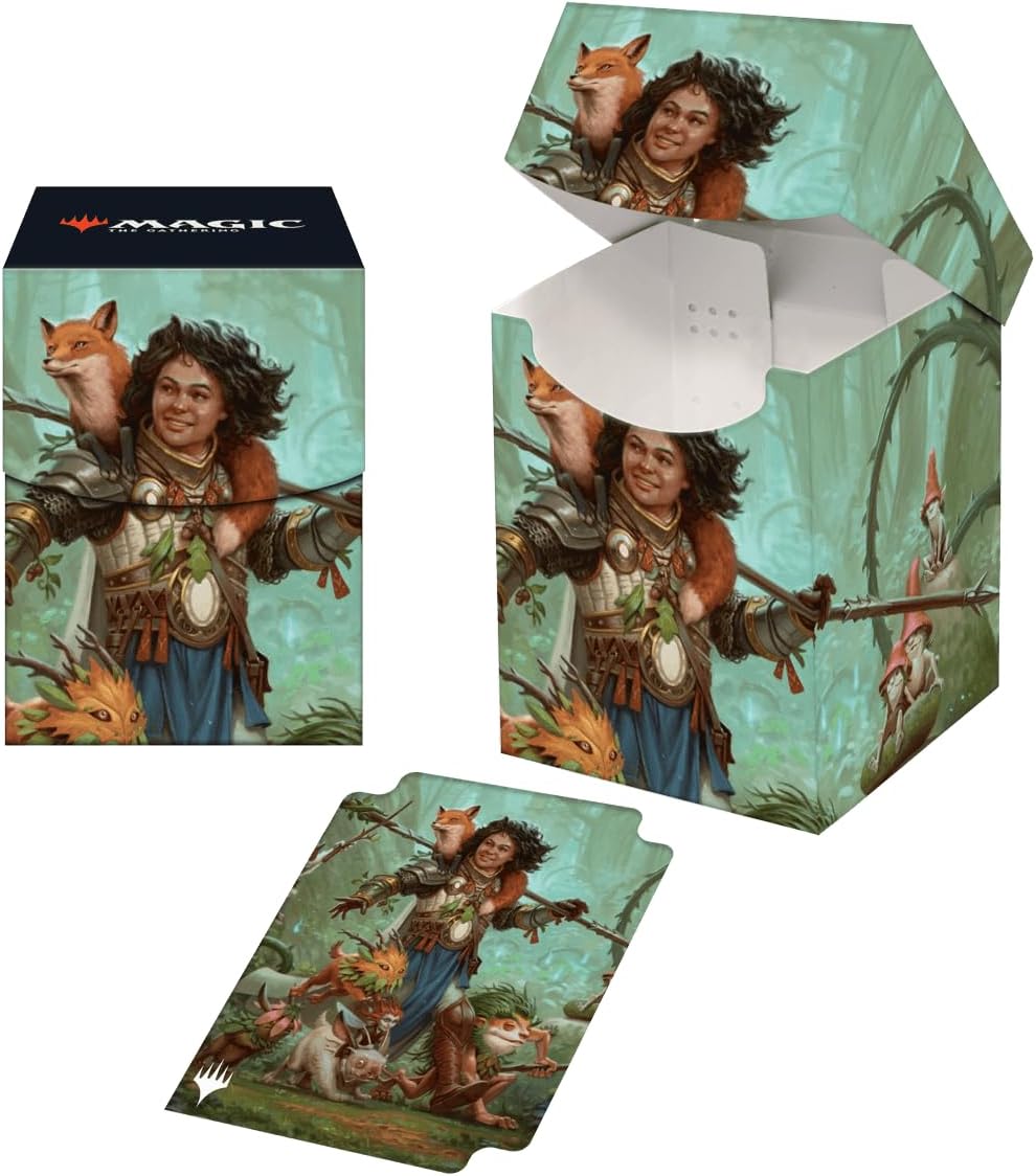 Ultra Pro - Wilds of Eldraine 100+ Deck Box Ellivere of the Wild Court for Magic: The Gathering, Protect & Store Commander MTG Decks, Collectible Card Storage, Standard Size Cards, Trading Cards