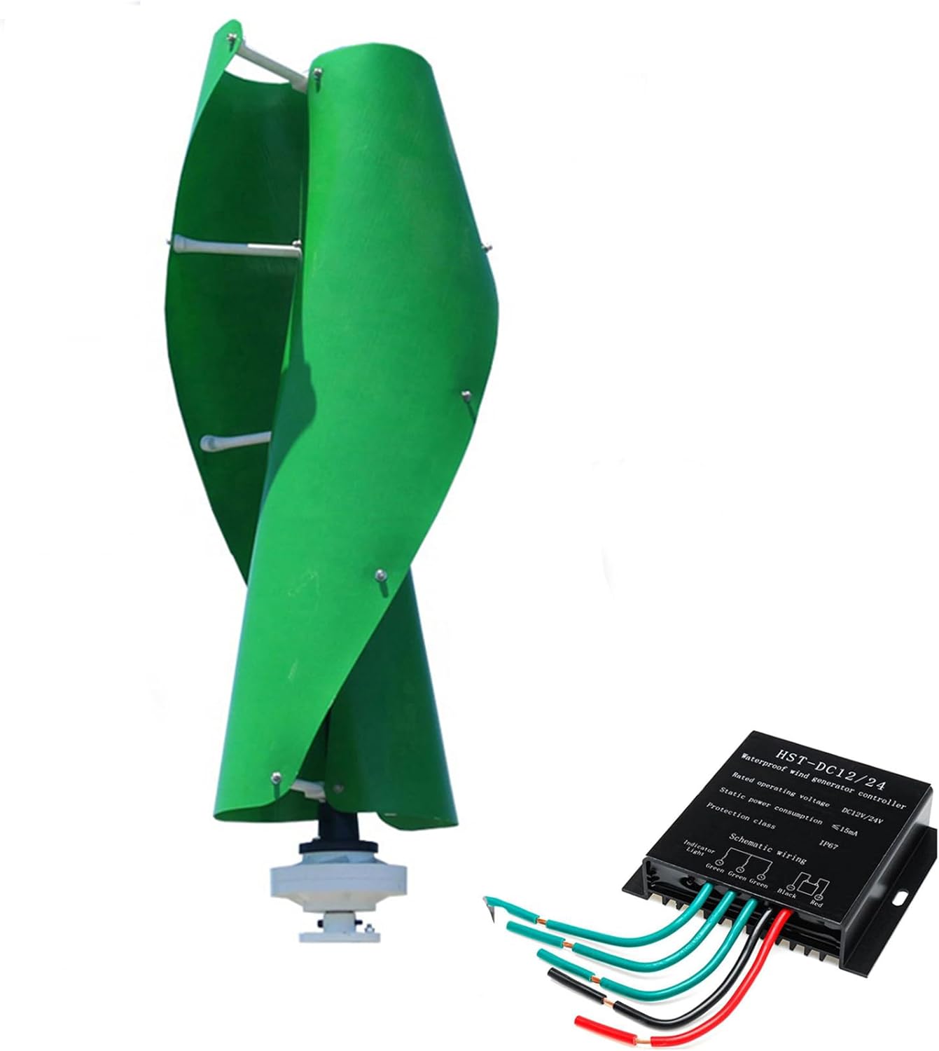 48v, 12V-220V Vertical Axis Wind Turbine, Low Noise 62Db 10000W Wind Turbine Generator with Controller IP67 Wind Turbine Power Generation