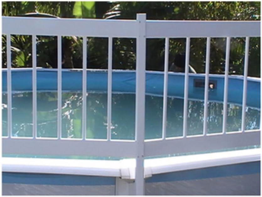 Blue Wave 24-inch Above Ground Pool Fence Kit for Privacy & Safety, 3 Sections – Made with Sturdy, Weather-Resistant Vinyl & Mounting Brackets – Easy to Install Above Ground Pool Accessories – White