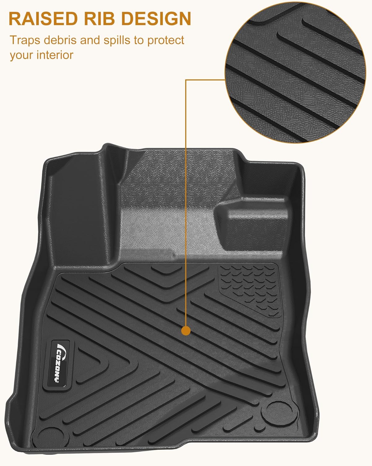 Floor Mats for Subaru Forester 2019-2024, TPE All Weather Forester Accessories Custom Fit Front 1st & 2nd Row Floor Liner, Black