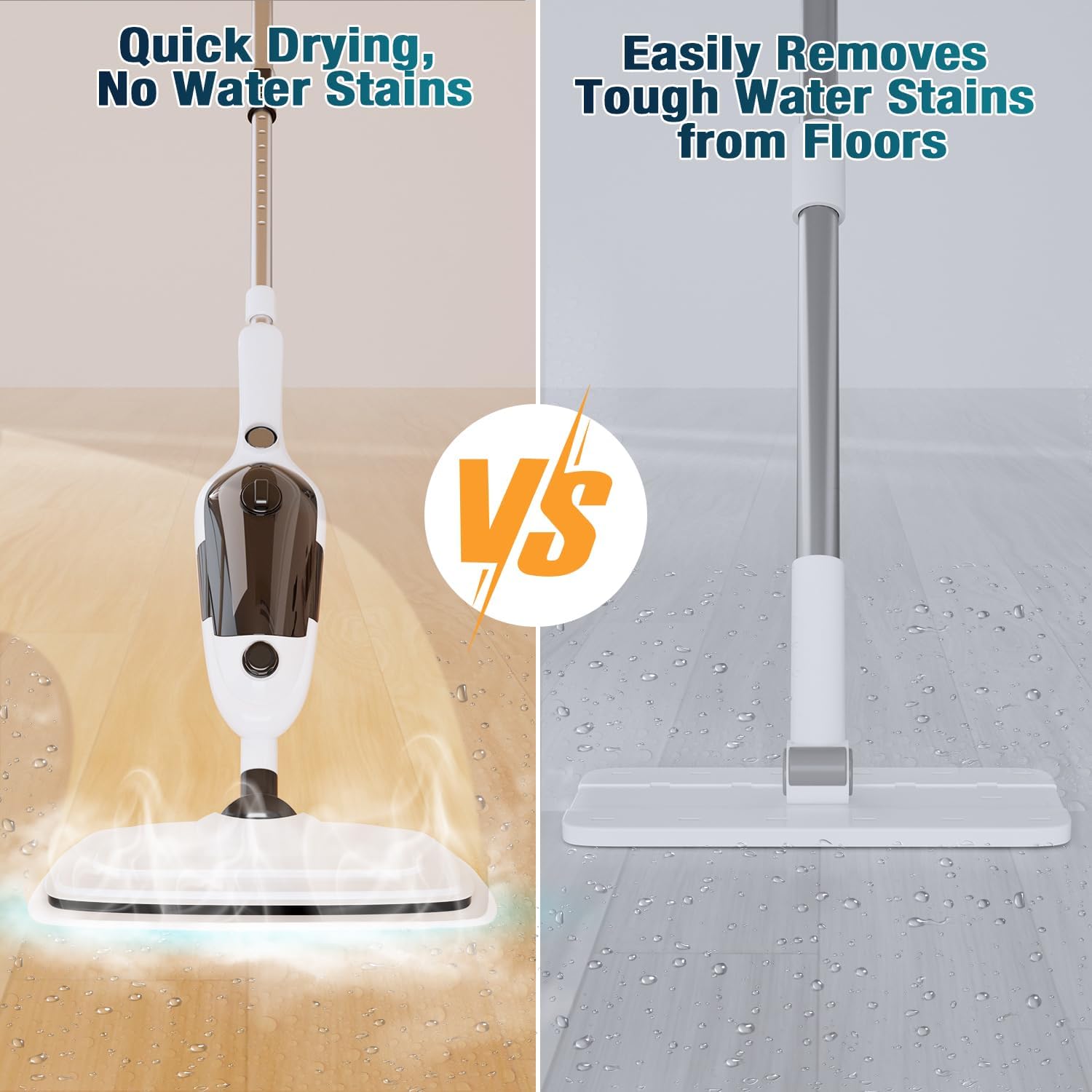 Steam Mop - 11-in-1 Steam Cleaner for Home with 15.2 OZ Water Tank & 23FT Power Cord, Detachable Steam Mops for Floor Cleaning MultiPurpose Steamer for Hardwood, Tile, Furniture with 11 Accessories