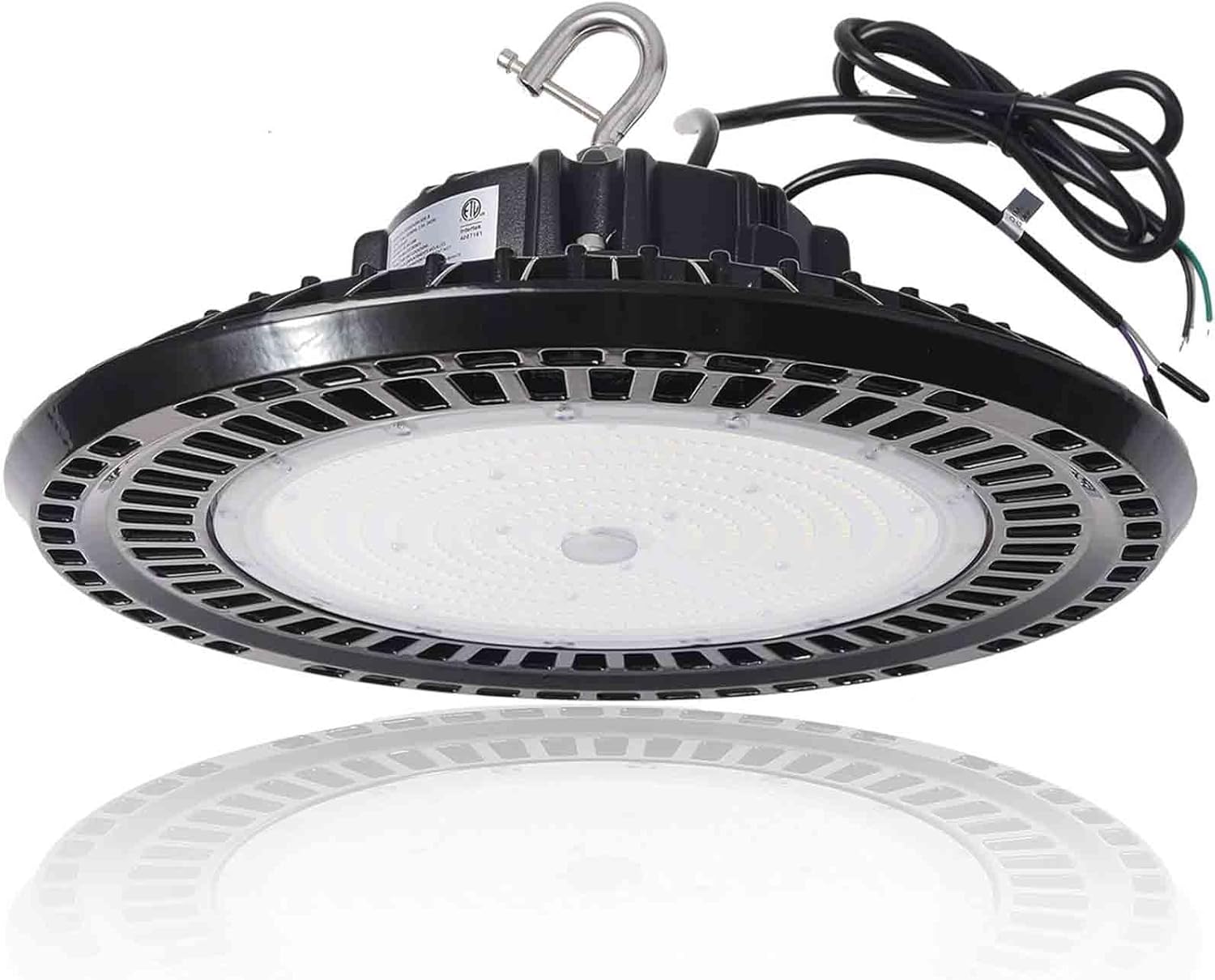 480V UFO LED High Bay Light, 180W/200W/240W Power Adjustable, 38400LM (160lm/w) 5000K High Bay LED Shop Light with 5' Cable, 0-10V Dimmable Commercial Bay Lighting, IP65 Waterproof, DLC ETL Listed
