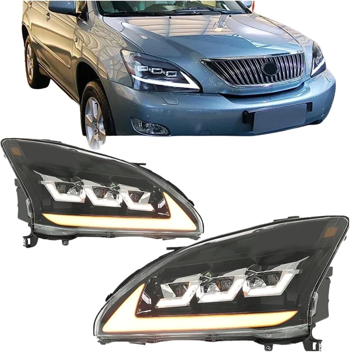 Car Head Lamp Compatible For Lexus RX LED Headlight 2003 2004 2005 2006 2007 2008 Accessories RX350 RX300 Front DRL Signal Lights Assembly