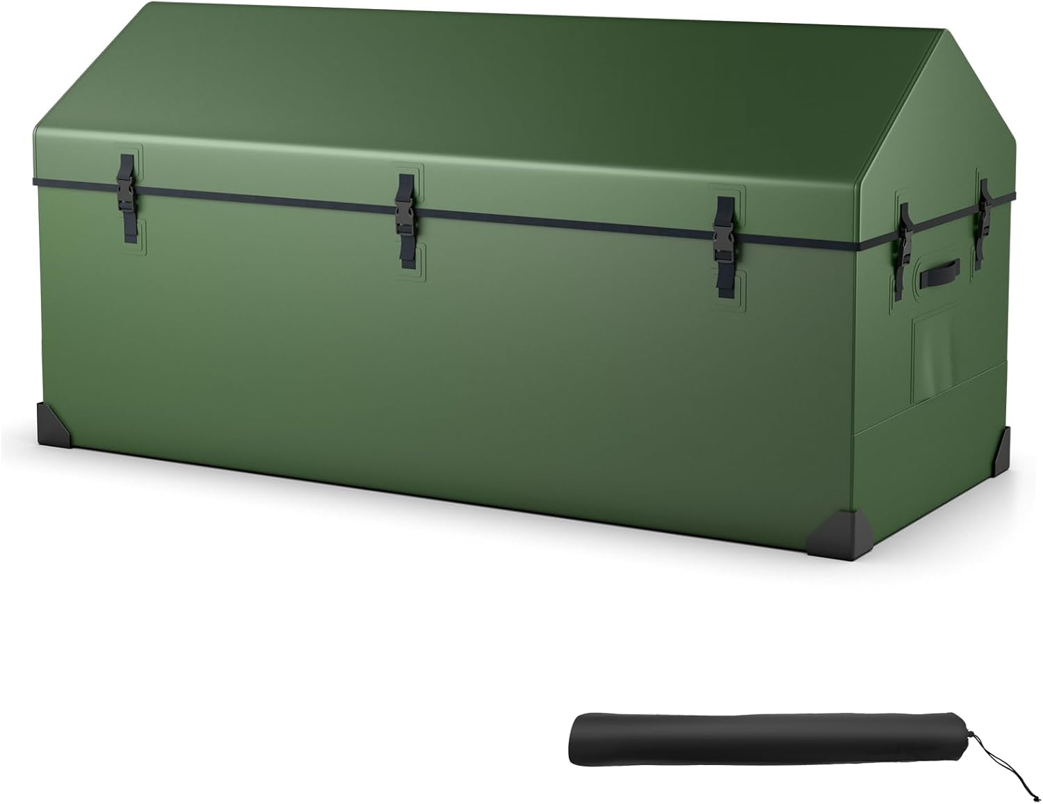 S AFSTAR 174 Gallon Waterproof Outdoor Storage Box, Outdoor Tarpaulin Deck Box with Ventilated Window, Corner Protector, Adjustable Snap, Patio Storage Box for Poolside, Garden, Yard