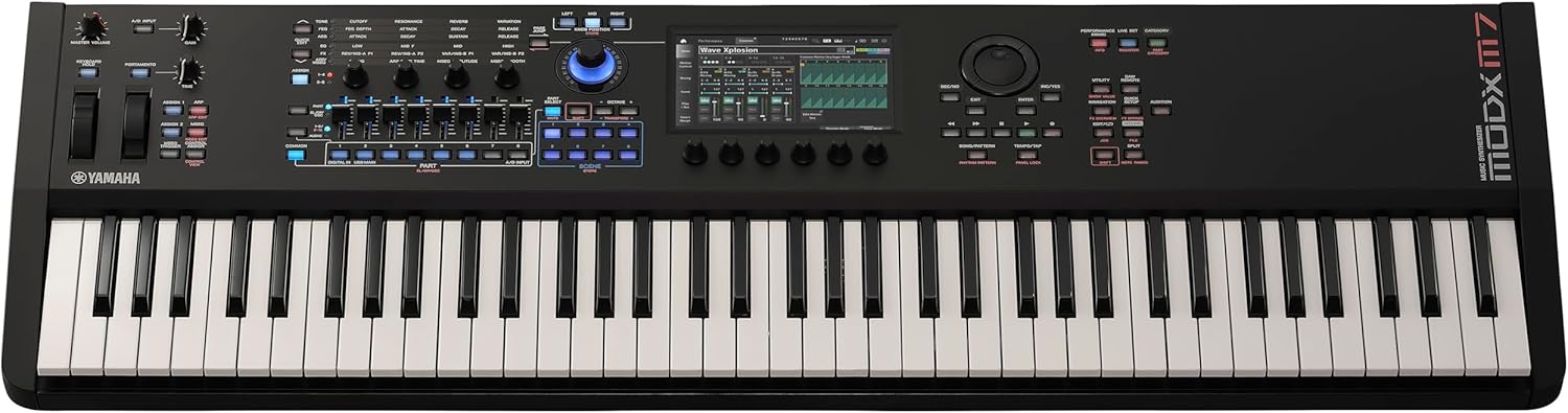 Yamaha 76-Key Music Synthesizer with Improved Keyboard Action, Performance Focused for Next Generation Sound Exploration, Expressive Control and Optimized Workflow MODX M7