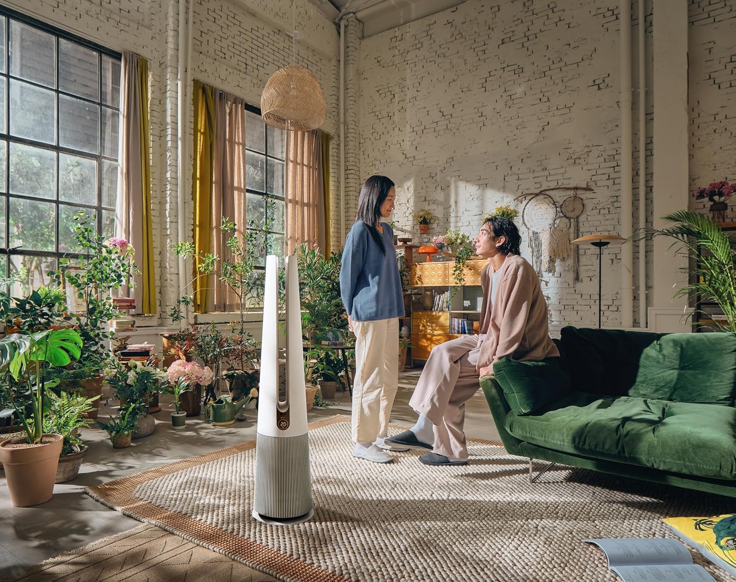 LG PuriCare AeroTower Air Purifier Fan with Heating Mode for Home, Large and Small Room, Bedroom, with True HEPA Filter, Multiple Airflow Options, WiFi, Air Quality Monitor, Low Noise, NanoFiber