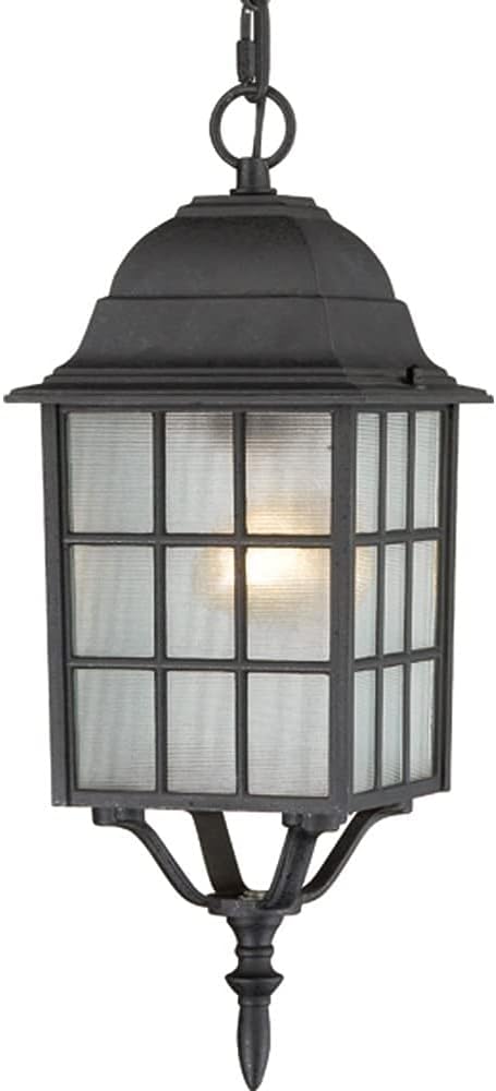 Nuvo Lighting 60/4913 Adams One Light Hanging Lantern 100 Watt A19 Max. Frosted Glass Textured Black Outdoor Fixture