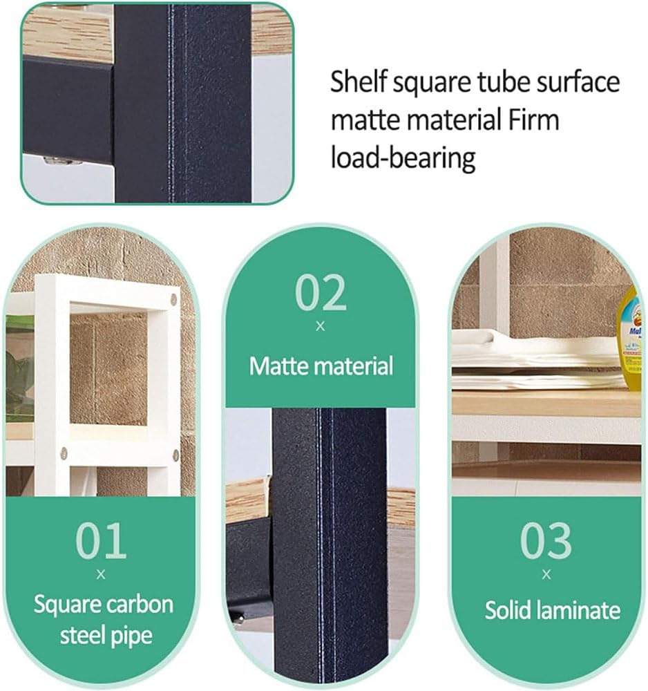 3-Tier Thicken Drum Washing Machine Storage Rack Freestanding Bathroom Shelf with Non-Slip Feet Space-Saving Over Washing Machine Organiser Shelf