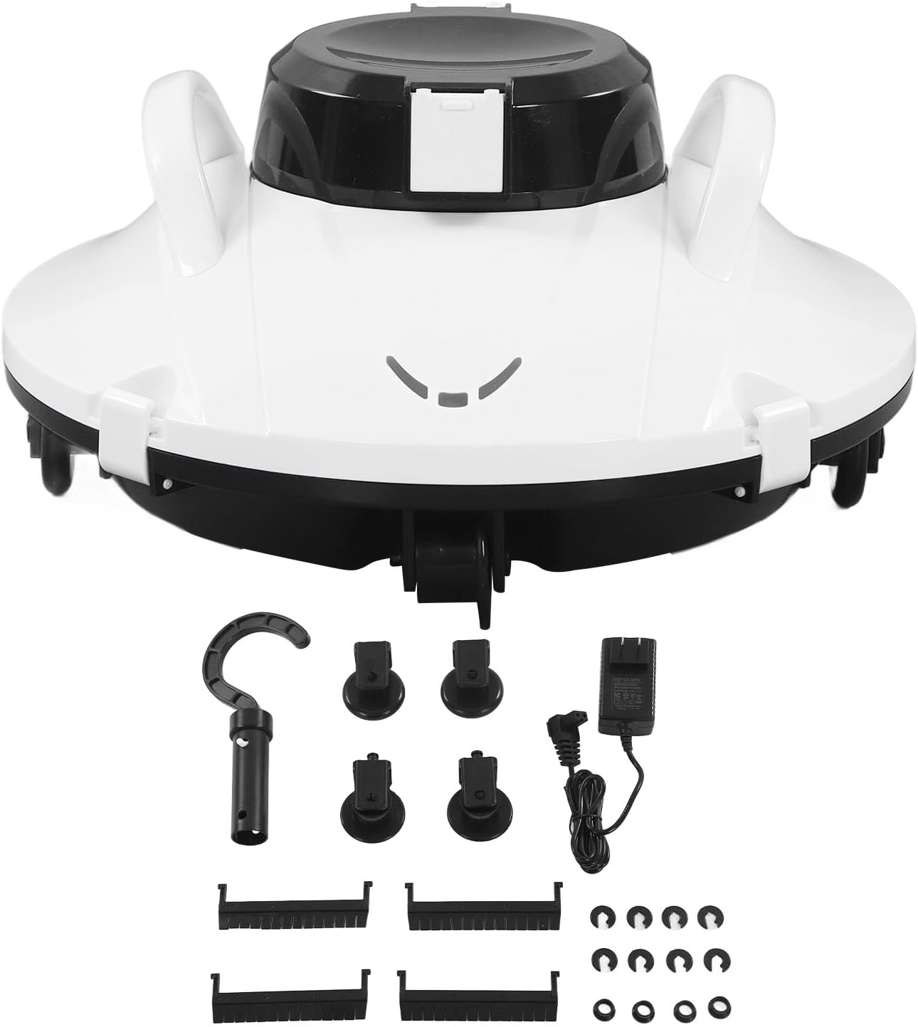 Cordless Robotic Pool Cleaner, Pool Vacuum Robotic 30W Cordless Pool Cleaner Auto Cleaner Strong Suction for Flat Pool Up to 914Spft US Plug 110‑240V with Built in 5000mAh Battery