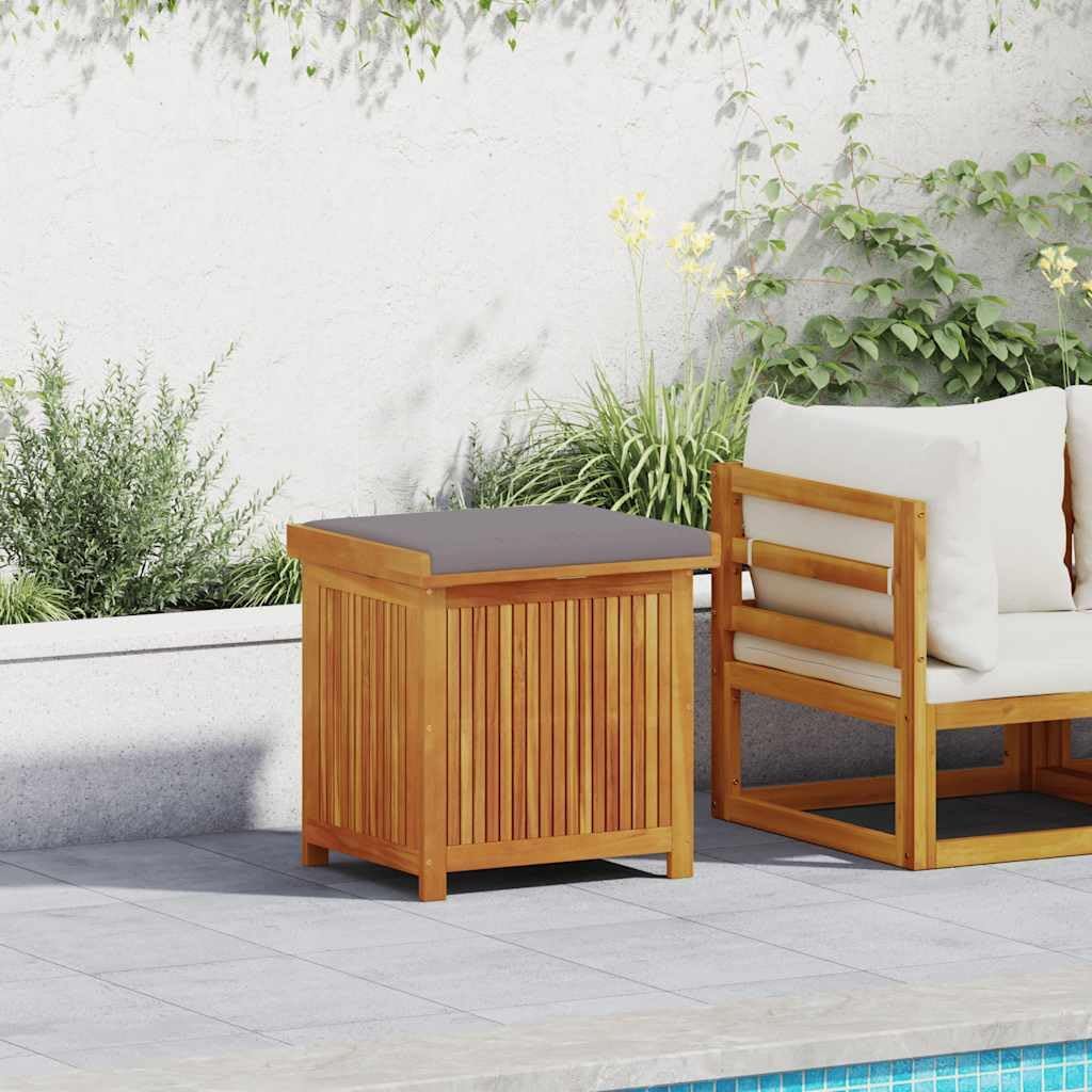 Natural Acacia Wood Outdoor Cushion Storage Box, 1006.6 cu ft Deck Box for Patio, Garden, Poolside