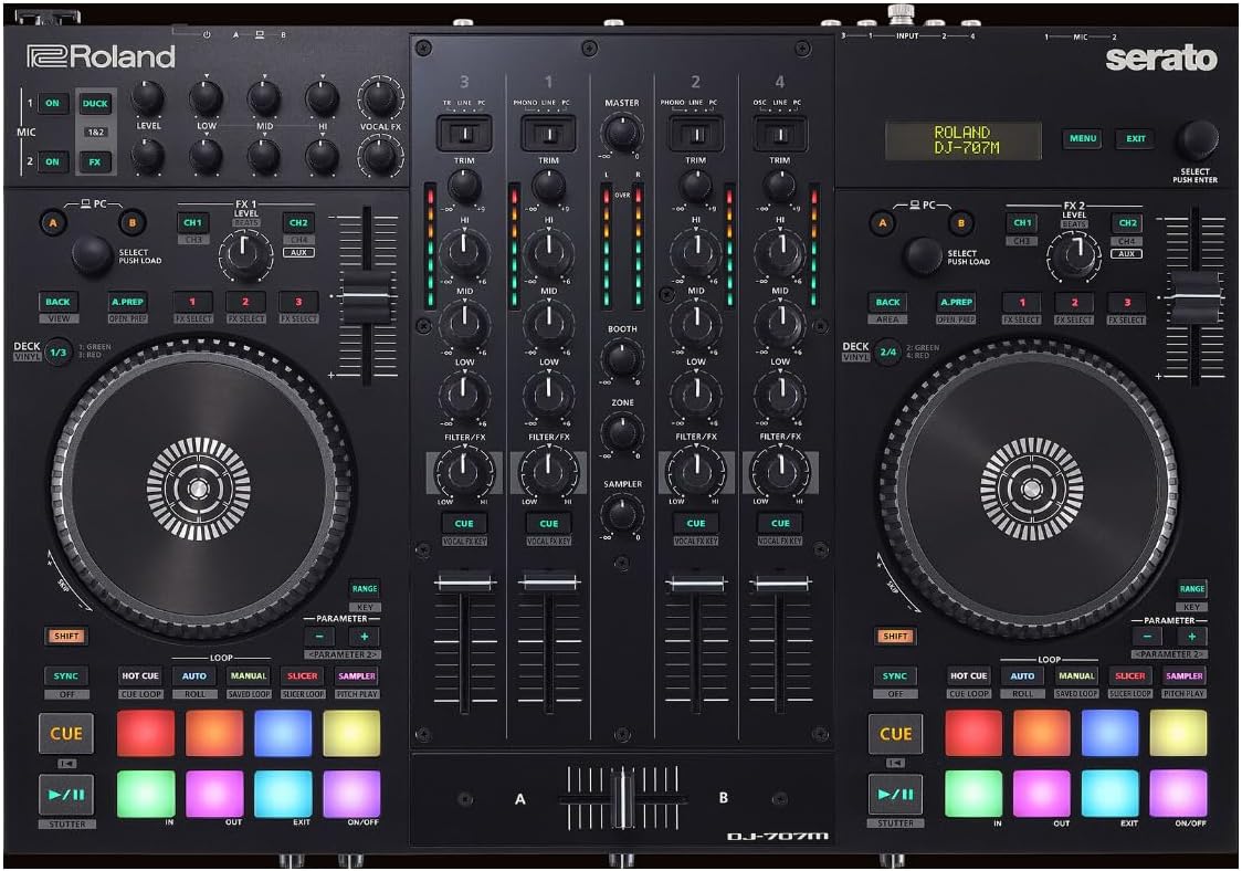 Roland DJ-707M DJ Controller for live streamers and content creators (DJ-707M)