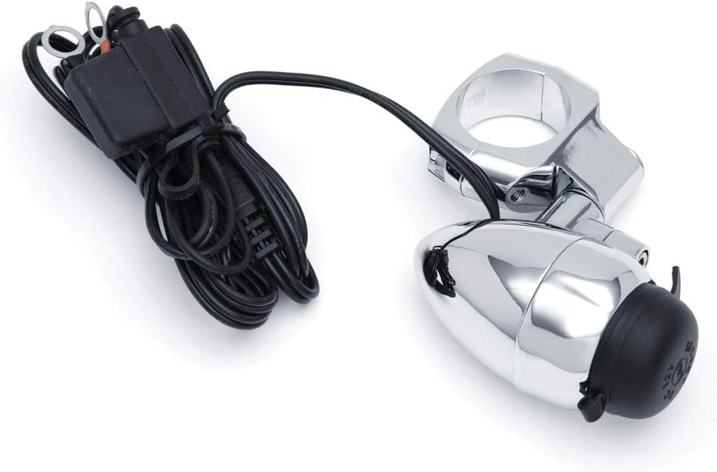 Kuryakyn 1423 Motorcycle Handlebar Accessory: Electrical Power Point/Device Charger with Mounting Clamp, Universal Fit for 1